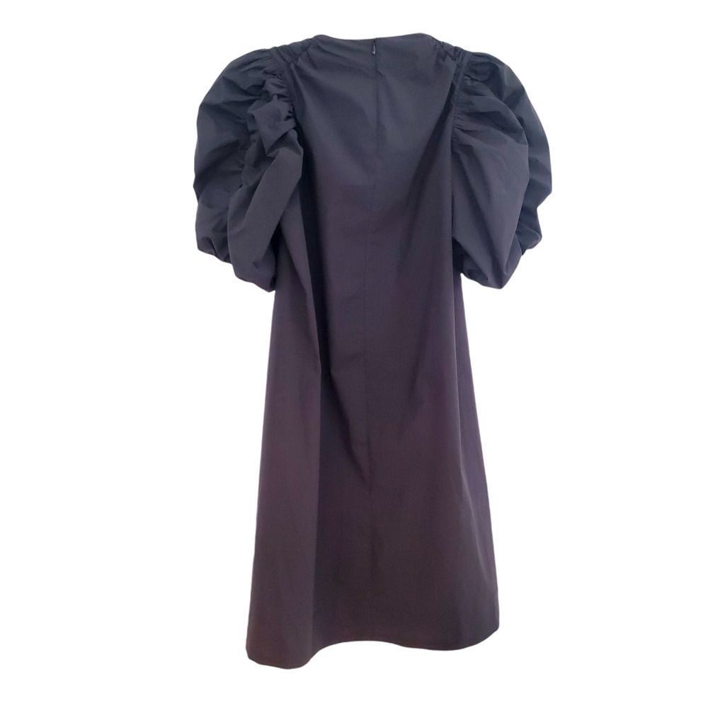 Paskal Puff Sleeve Flared A-Line black dress, Couture, size Medium - Picture 3 of 14